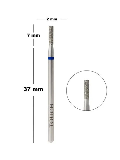 TOUCH Frez diamentowy walec niebieski 2 mm