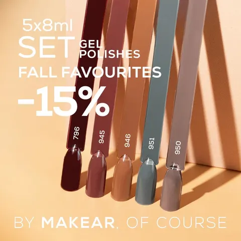 Makear Zestaw Fall Favourites, Lakiery hybrydowe 5x8 ml