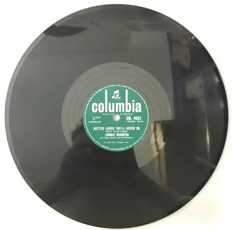 Jimmie Rodgers Kisses Sweeter Than Wine / Better Loved You'll Never Be DB4052 Columbia