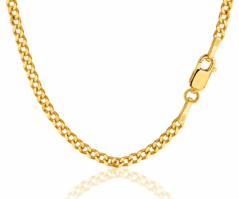 Łańcuszek Srebrny Pozłacany Pancerka 2,60 mm pr 925 Grawer Gratis