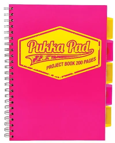 Kołonotatnik B5 200 Kartek 80g Pukka Pad NEON Różowy