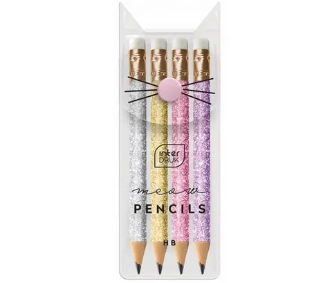 Ołówek z gumką HB Mini Glitter Interdruk