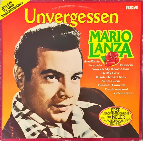 Mario Lanza Unvergessen LP PL43200 Good