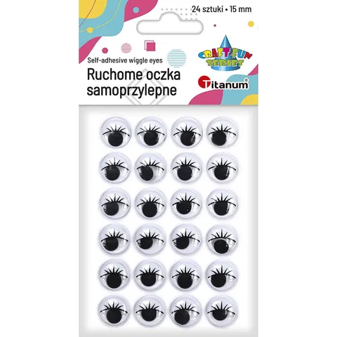 Ruchome oczka samoprzylepne rzęsy 15cm Titanum a24