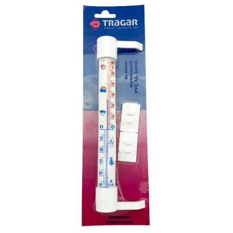 Termometr zaokienny zewnętrzny samoprzylepny 23cm Tragar