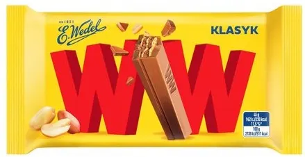 WW Wafelki mleczna czekolada & krem orzechowy 45 g E. Wedel
