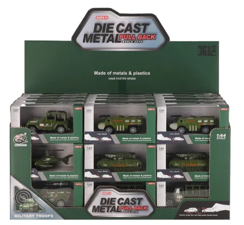 Auto Wojskowe Metalowe Pull Back 12cm Mega Creative