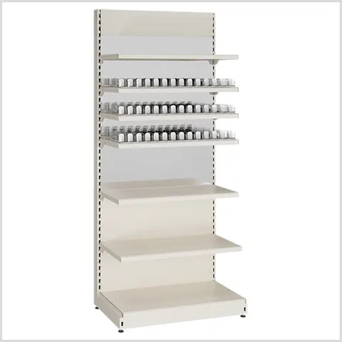 Regał metalowy pap. 230 cm z lustrem - Biały