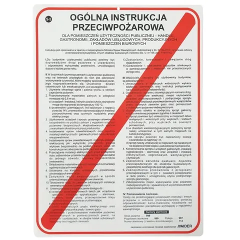 Instrukcja przeciwpożarowa ogólna