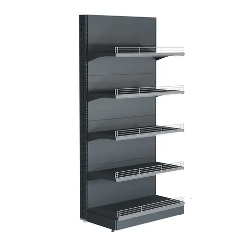 Regał przyścienny typ2 210 cm, 5 półek z barierkami, podstawa 40 cm