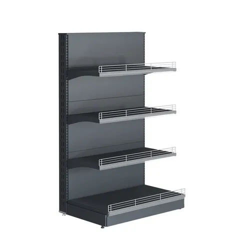 Regał dostawiany typ2 165 cm, 4 półki z barierkami, podstawa 50 cm, szer. 100 cm