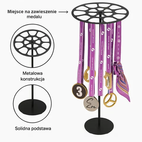 Stojak na medale lub akcesoria - Czarny