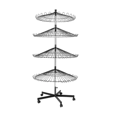 Stojak na buty obrotowy 4-poziomowy 156 cm - Czarny