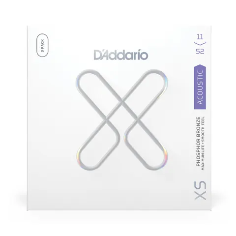 D'Addario XS (11-52) Custom Light Phosphor Bronze 3-pak