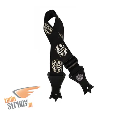 Pasek Gitarowy Gaucho Icon Czarny Nylon Biała Maska