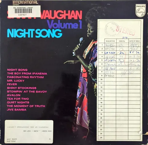 Sarah Vaughan Volume 1: Night Song LP 6336224 VG--