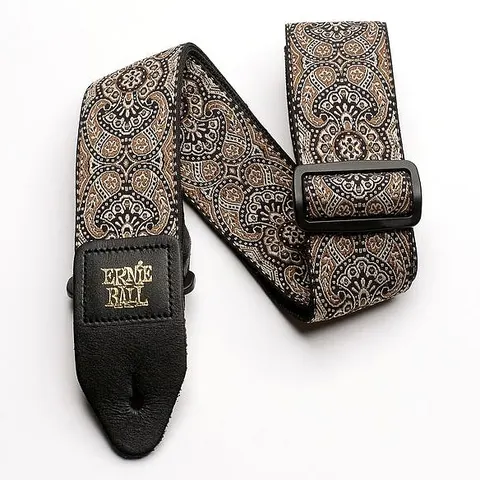 Pasek Ernie Ball Gold & Black Paisley Jacquard
