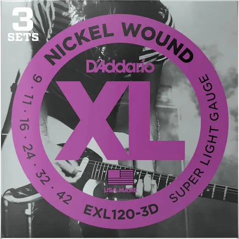 3-Pack D'Addario EXL (09-42) Nickel Wound