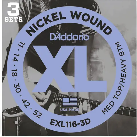 3-Pack D'Addario EXL (11-52) Nickel Wound