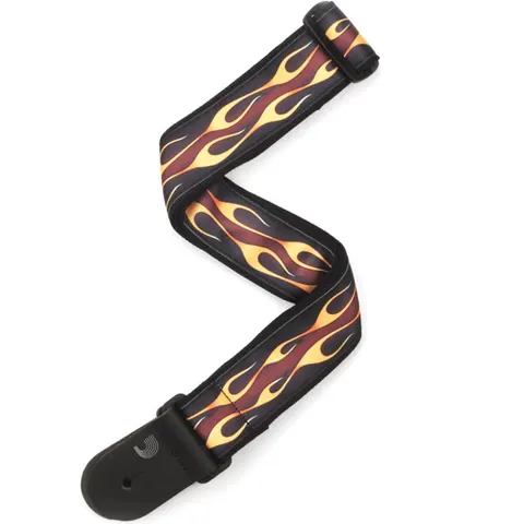 D'Addario Hot Rod Flame Guitar Strap Red