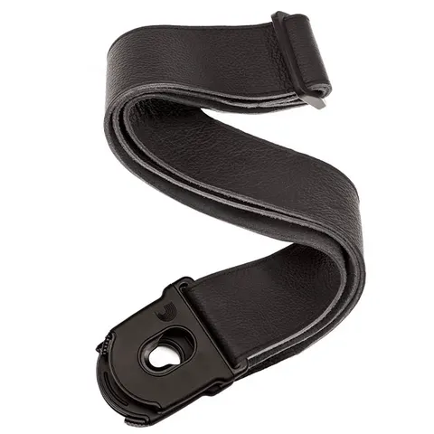 D'Addario Planet Lock Leather Guitar Strap Black