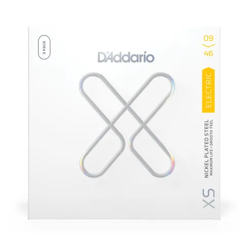 D'Addario XS (09-46) Coated Nickel Plated Steel 3-pak