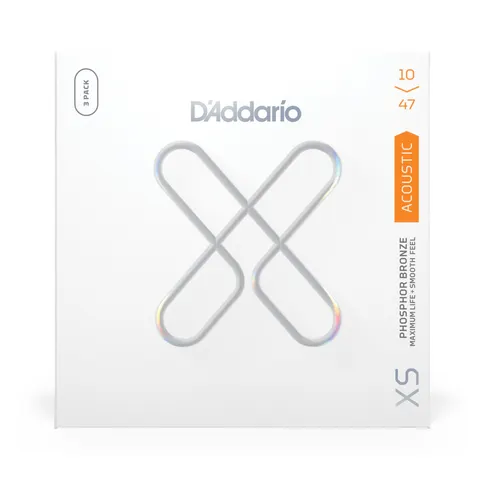 D'Addario XS (10-47) Extra Light Phosphor Bronze 3-pak