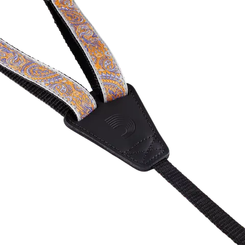 D'Addario Eco-Comfort Ukulele Strap Paisley Grey/Orange