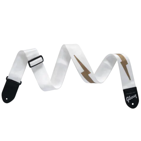 Pasek Gibson Seatbelt Lightning Bolt Biały