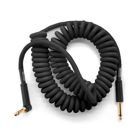 Kabel Instrumentalny MXR Spiralny Kątowy 4.5 m Czarny