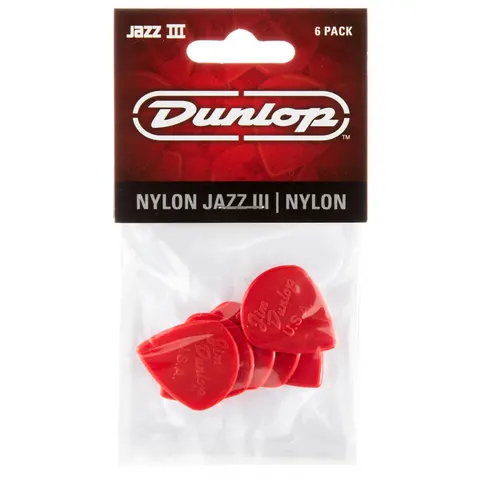 6-Pack Kostek Dunlop Nylon Jazz III 1.38 mm Red