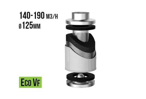 FILTR WĘGLOWY VF-ECO, fi125mm, 140-190m3/h, h15cm, 1,6kg