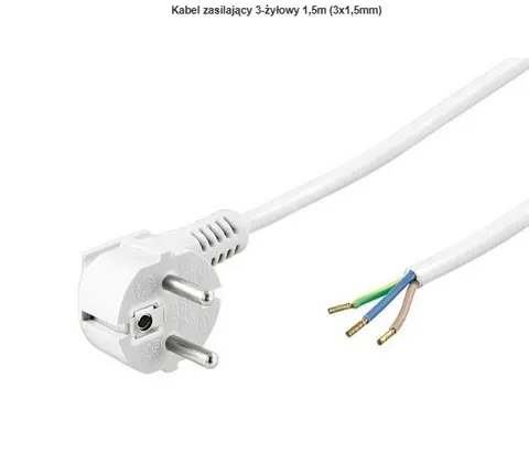 Kabel zasilający 3-żyłowy 1,5m (3x1,5mm)