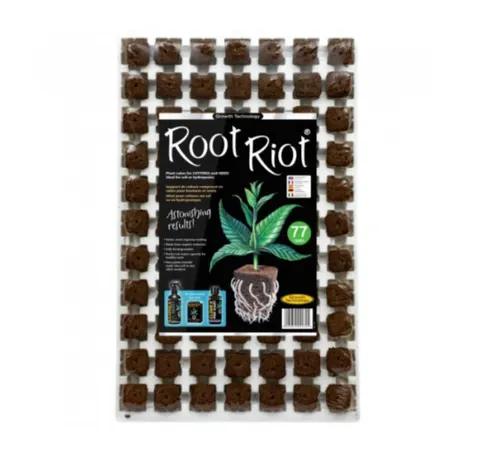 Growth Technology Root Riot Tray 77 - kostki gąbki torfowe do sadzonek / klonów taca 77szt