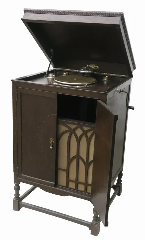 Golden Melody gramofon dębowa komoda