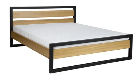 Łóżko LK 371 Dębowe Drewmax / Kolekcja Metal