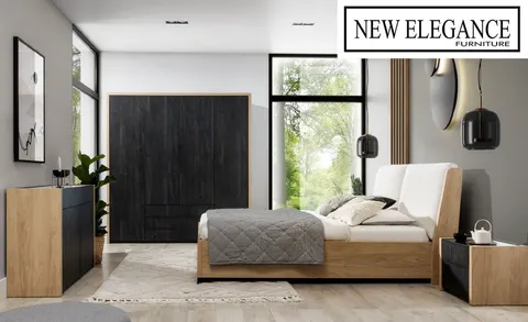 Łóżko MODELLO 3.0. Dąb Baltic Dune + miękkie oparcie - New Elegance Nowość