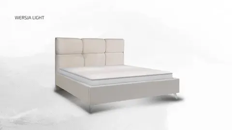 SILVANO łóżko tapicerowane light (z pojemnikiem lub bez pojemnika) - Bed Design