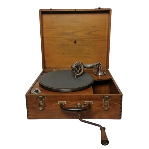 Gramofon walizkowy Pathe Pilot ADAM KLIMKIEWICZ Patefon z Polski