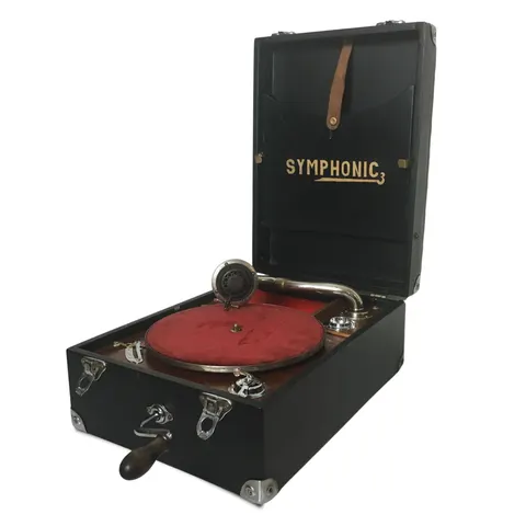 Drewniany gramofon walizkowy Symphonic