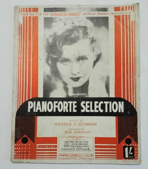 Pianoforte Selection Werner R. Heymann, Reg Connelly tekst i nuty