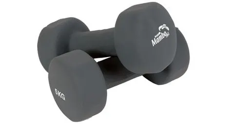Hantle neoprenowe Mambo Max szare 5 kg (2 szt.)
