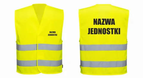 Kamizelka odblaskowa z nadrukiem – nazwa jednostki
