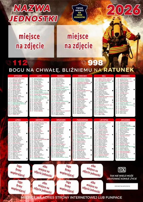 Kalendarz Strażacki A3 Tradycyjny