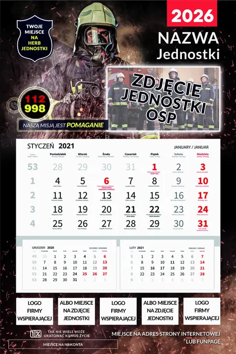 Kalendarz jednodzielny Straż OSP