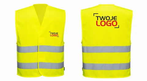 Żółta kamizelka odblaskowa unisex z logo firmy