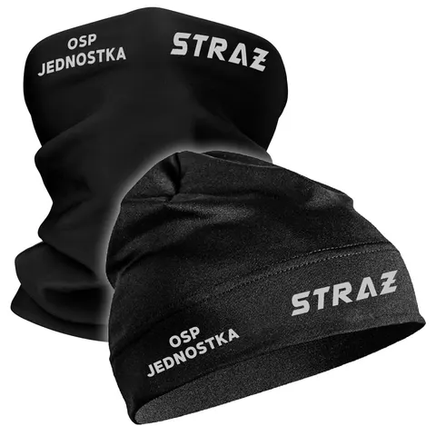 STRAŻ + NAZWA JEDNOSTKI - czapka i komin termoaktywny