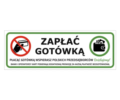 Zapłać gotówką - naklejka