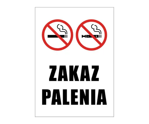 ZAKAZ PALENIA TYTONIU i E-PAPIEROSÓW - naklejka