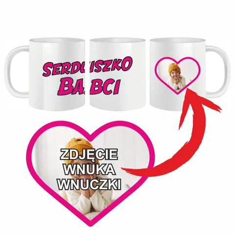 Serduszko Babci zdjęcie - Kubek